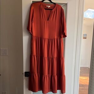 Lafayette 148 New York Terracotta Midi Dress